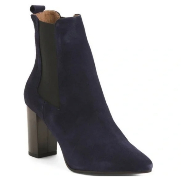 Antonio De Faria Navy Blue Suede Ankle Boots Size US 9.5 - Picture 1 of 12